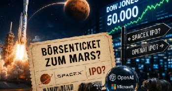 ein Ticket zum Mars und OpenAI und Microsoaft als KI Firmen daneben