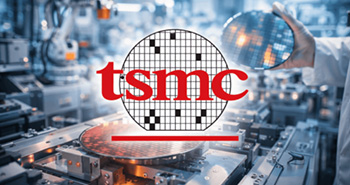das TSMC LOgo &uuml;ber einem Bild einer Computerplatine